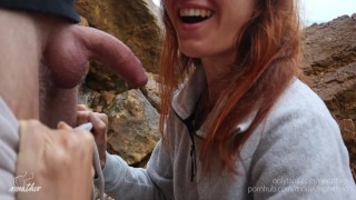 Public BJ and Quickie on the Beach POV