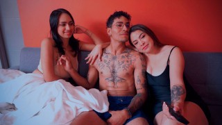 I fuck my girlfriend's friend and she discovers us! She likes it and joins us in a threesome