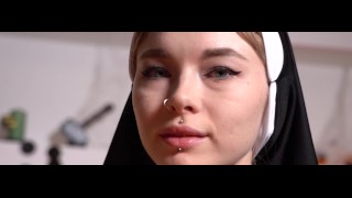 Sis Nun tries dick and loses control above oneself -KarneliBandi